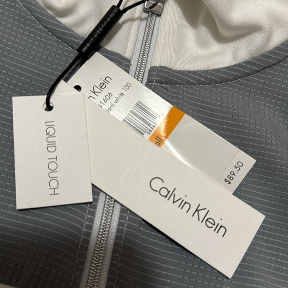 NWT Men’s Calvin Klein “Liquid Touch” 1/4 Zip Top-Sz S-Lightweight-White/Gray - Picture 14 of 14
